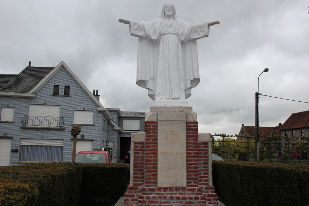 Oorlogsmonument - Heilig Hartbeeld Woubrechtegem #2