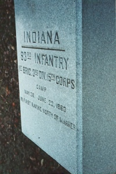 Position Marker Camp Site 93rd Indiana Infantry (Union) #1