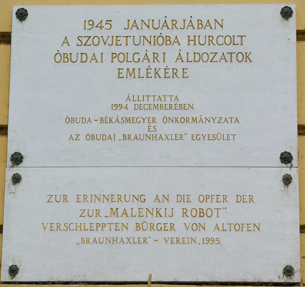 Memorial Hungarian Forced Laborers Óbuda #1