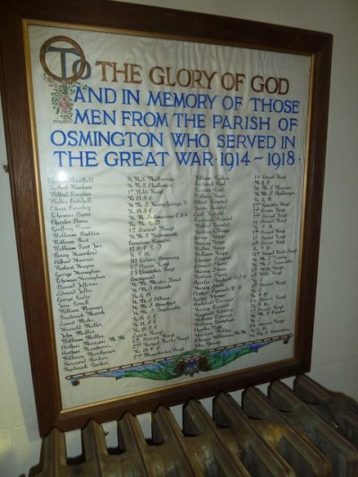 War Memorial St. Osmund Church Osmington #1