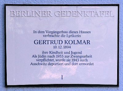 Gedenkteken Gertrud Kolmar #1