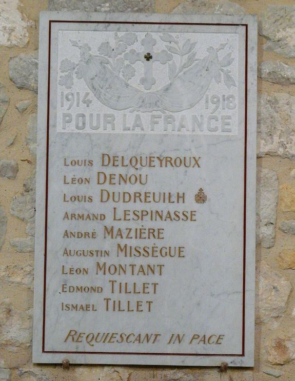 Monument Eerste Wereldoorlog Saint-Georges-Blancaneix #1