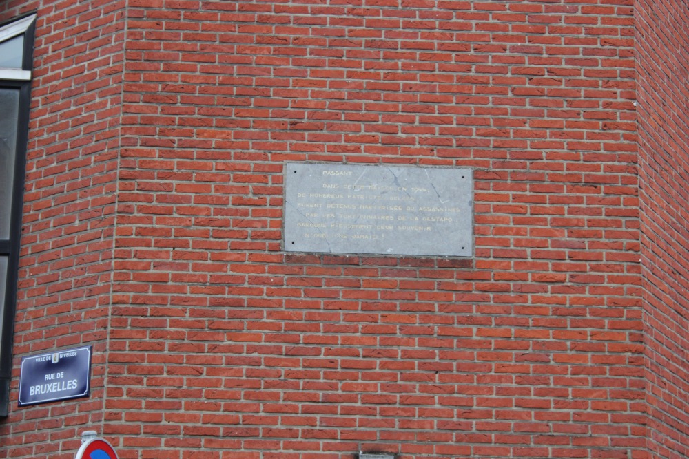 Commemorative Flate Former Gestapo Headquarters Nivelles #2
