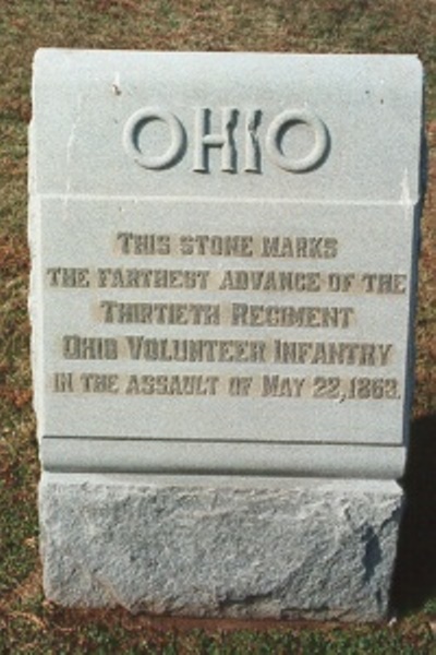Positie-aanduiding Aanval van 30th Ohio Infantry (Union)