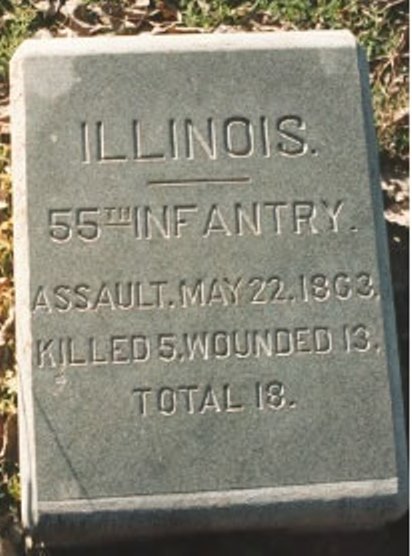 Positie-aanduiding Aanval van 55th Illinois Infantry (Union) #1