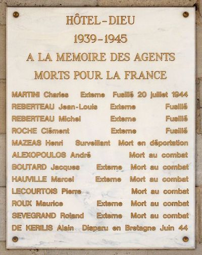 Monument Omgekomen Medewerkers Htel-Dieu #5