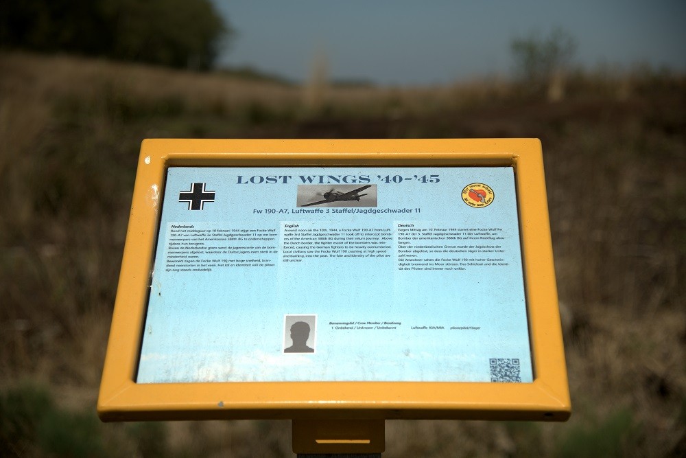 Memorial Sign Crash Location Focke Wulf FW-190-A7 #3