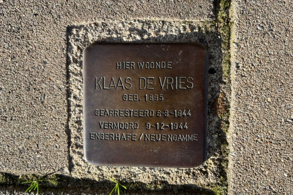 Stolperstein Johan Wijnoltstraat 160