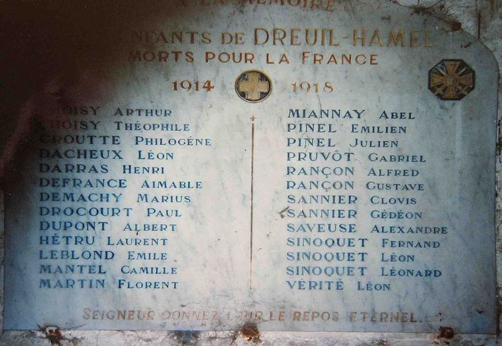 Monument Eerste Wereldoorlog Dreuil-Hamel #1