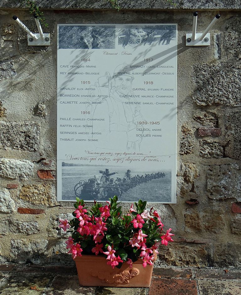 Oorlogsmonument Clermont-Soubiran #1