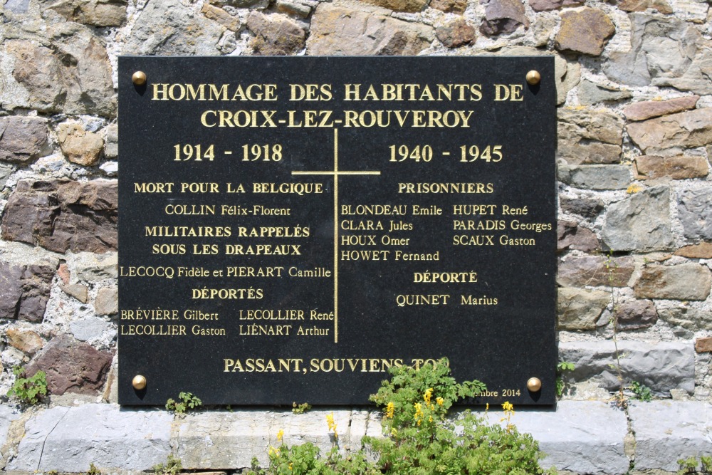 Commemorative Plaque War Victims Croix-lez-Rouveroy #2