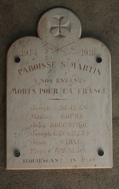 Oorlogsmonument Saint-Martin de Turipi Kerk