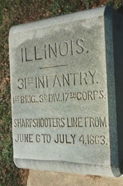 Position Marker Sharpshooters-Line 31st Illinois Infantry (Union) #1
