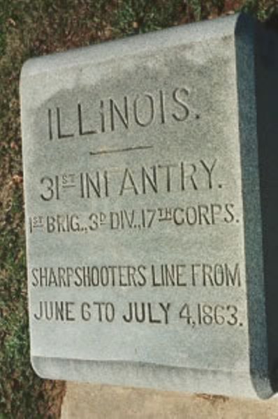 Positie-aanduiding Scherpschutterslinie 31st Illinois Infantry (Union) #1