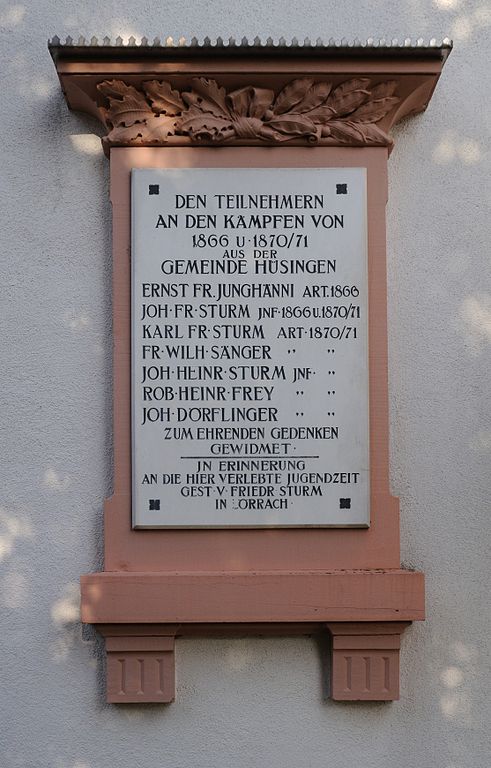 Gedenkteken Veteranen 1866 en 1870-1871 Gemeente Husingen #1