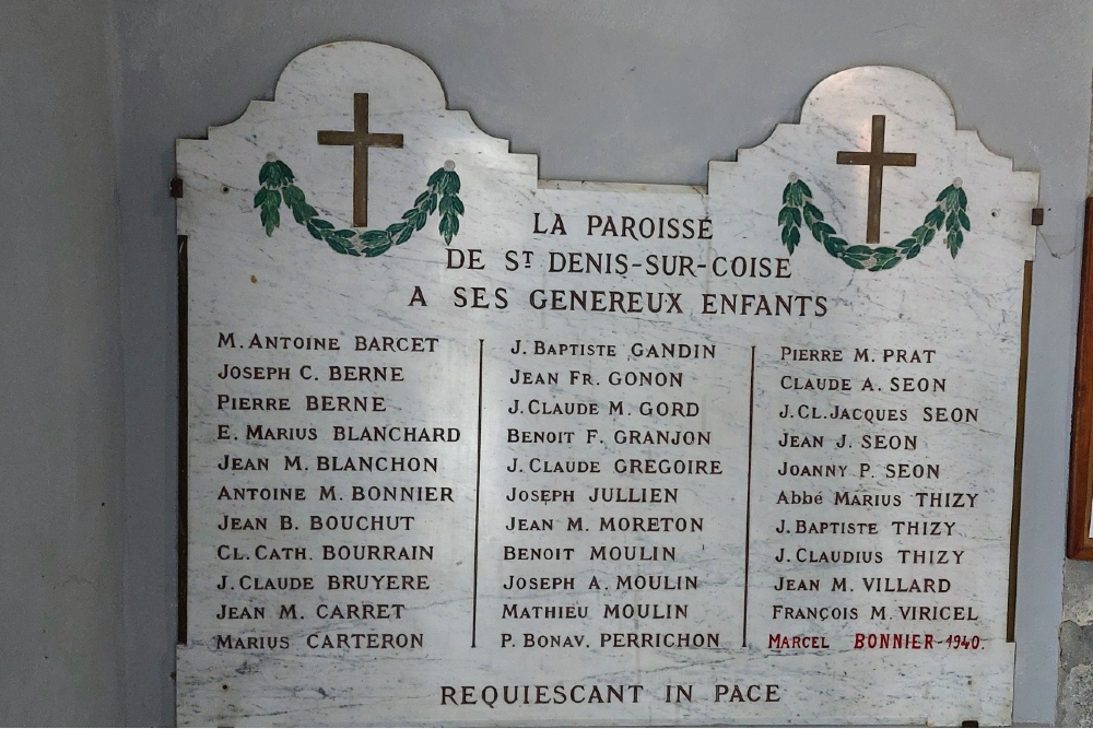 Oorlogsmonument Église Saint-Denis-sur-Coise #1