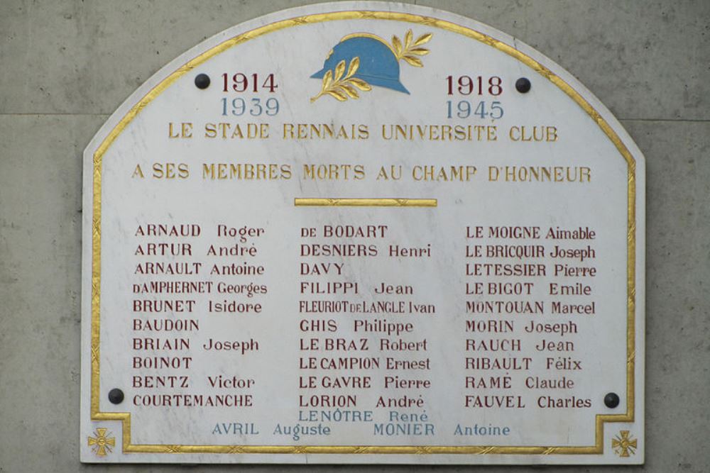 War Memorial Le Stade Rennais Universit Club