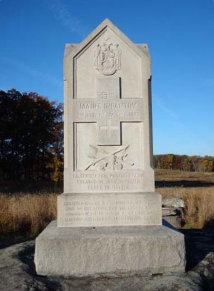 Monument 5th Maine Volunteer Infantry Regiment