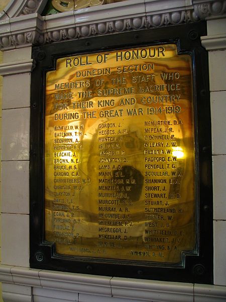 Memorials Dunedin Railway Station