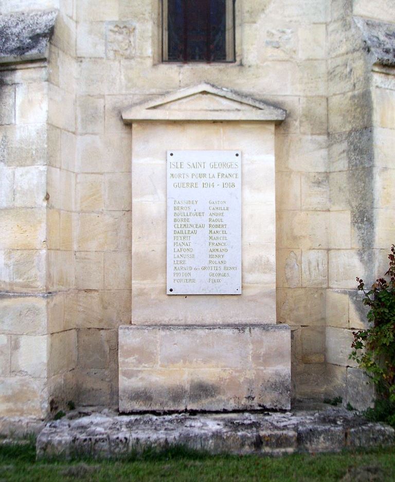 Monument Eerste Wereldoorlog Isle-Saint-Georges #1