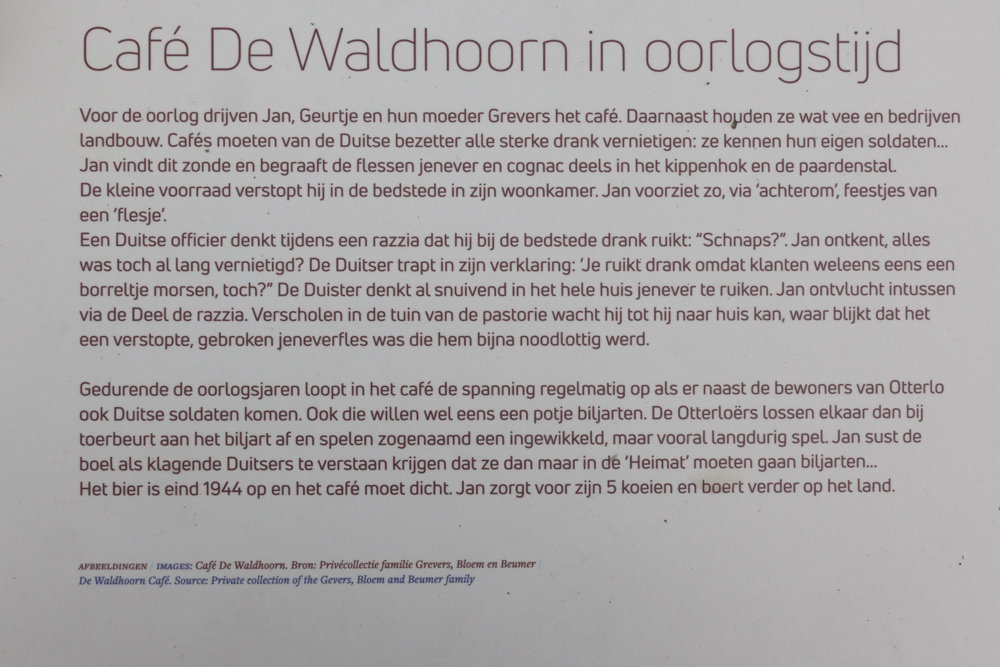 Informatiebord Café de Waldhoorn in oorlogstijd #2