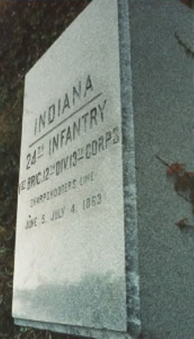 Positie-aanduiding Scherpschutterslinie 24th Indiana Infantry (Union) #1