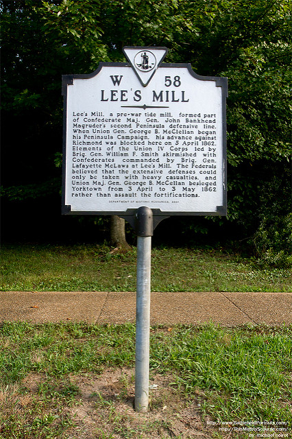 Battle of Lee's Mill Marker #1