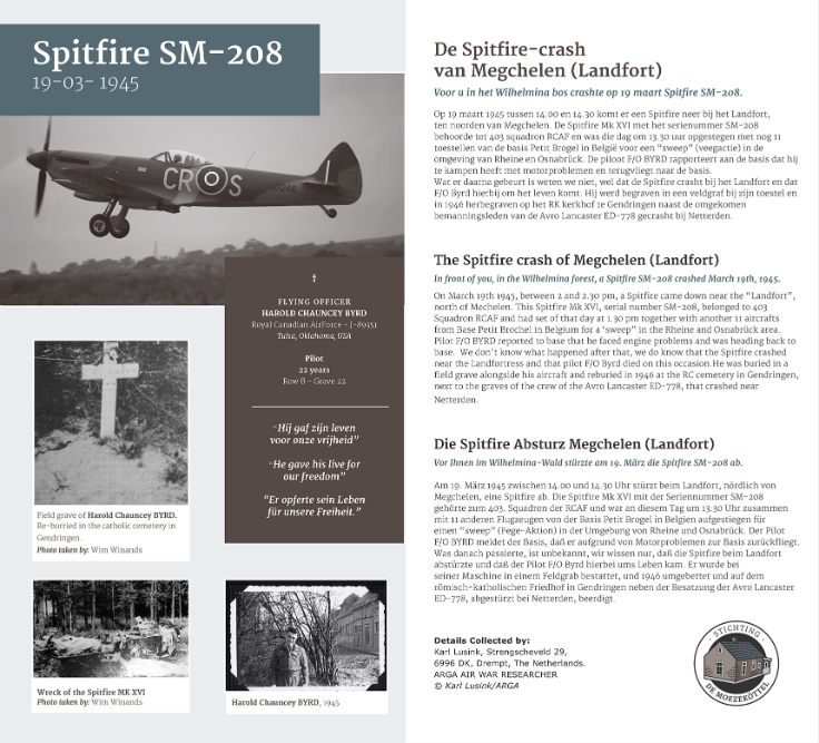 Crashlocatie Spitfire Mk-XVI SM-208 KH-? #2
