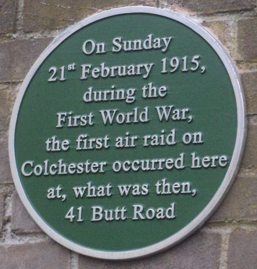 Memorial First WWI-Air Raid on Colchester #1