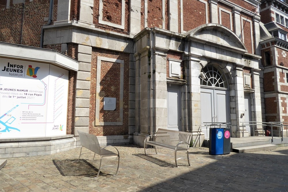 Memorial plaque for the bombing of August 18, 1944 in Namur