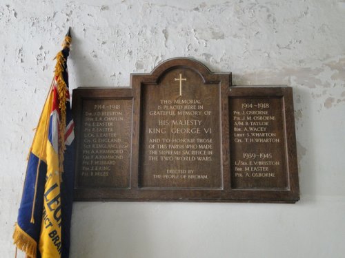 War Memorial Great Bircham Church