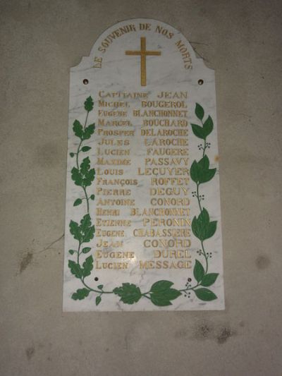 Oorlogsmonument Kerk Pionsat #1