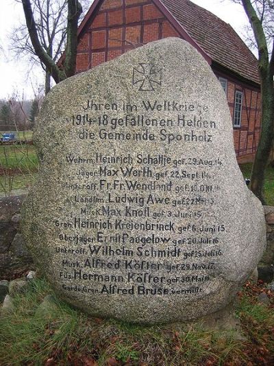 Oorlogsmonument Sponholz