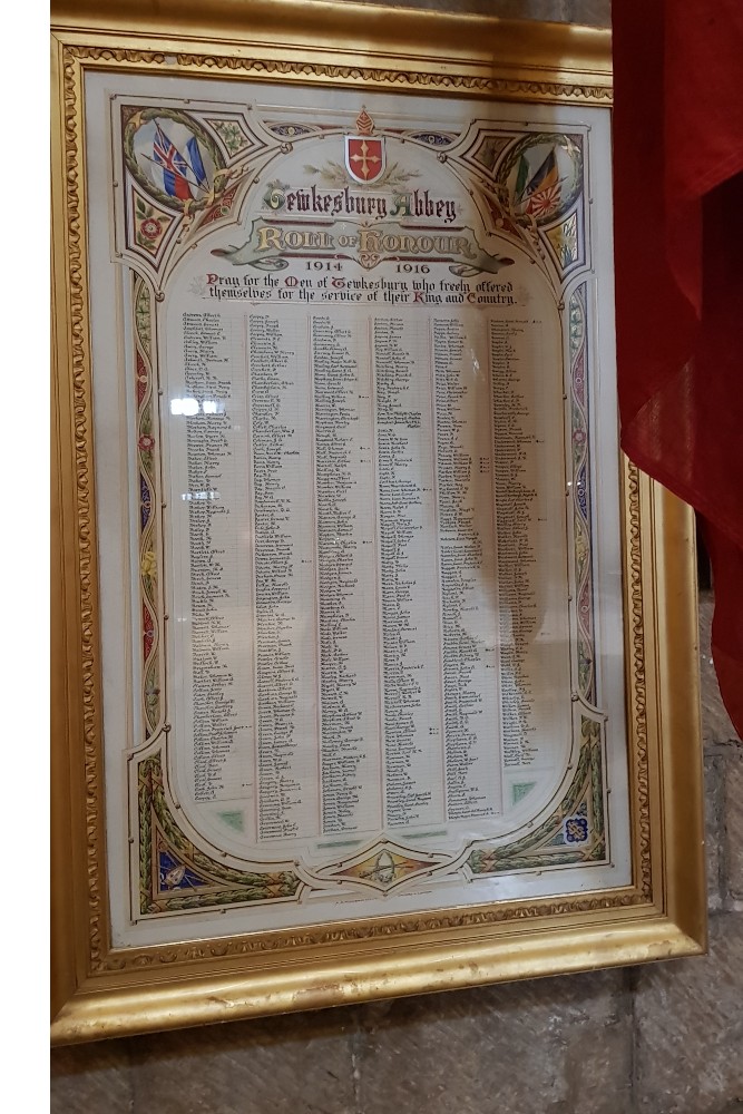 Roll Of Honour Tewkesbury Abbey #3