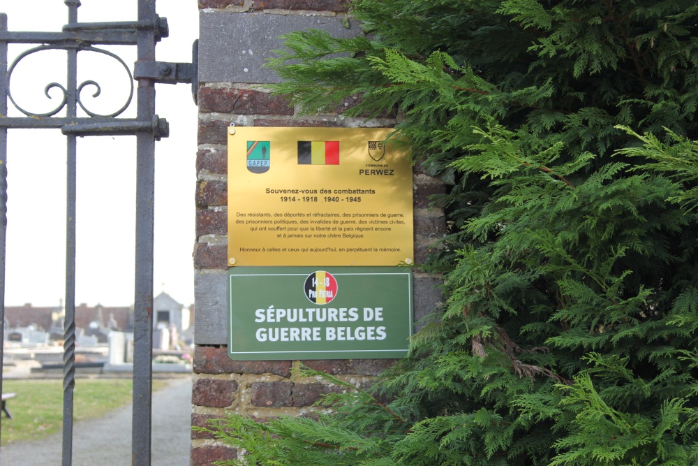 Commemorative Plate Cemetery Thorembais-les-Bguines #1