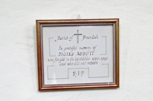 Monument Tweede Wereldoorlog Brundish Church