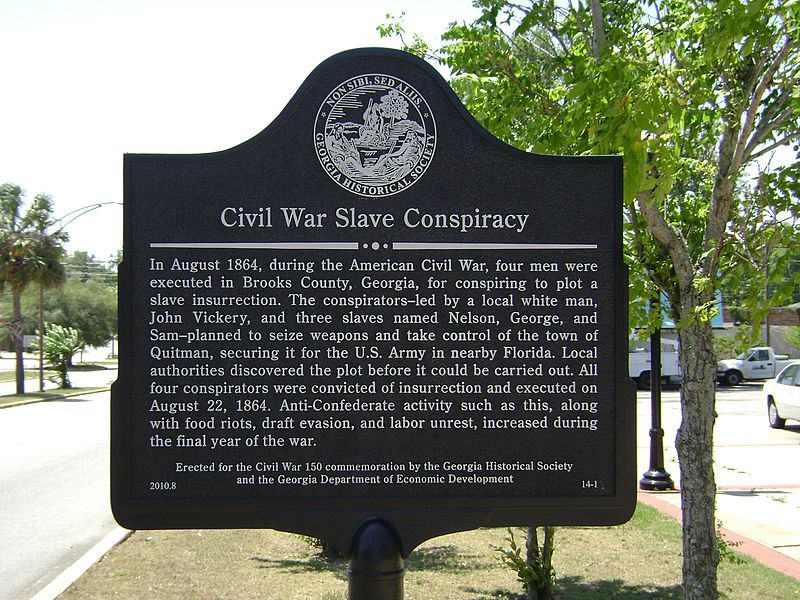 Informatiebord Civil War Slave Conspiracy