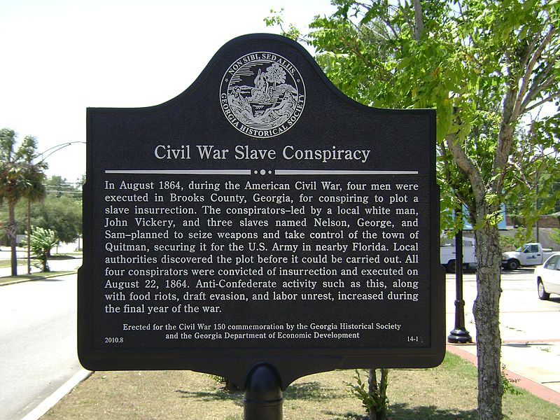 Civil War Slave Conspiracy Historical Marker