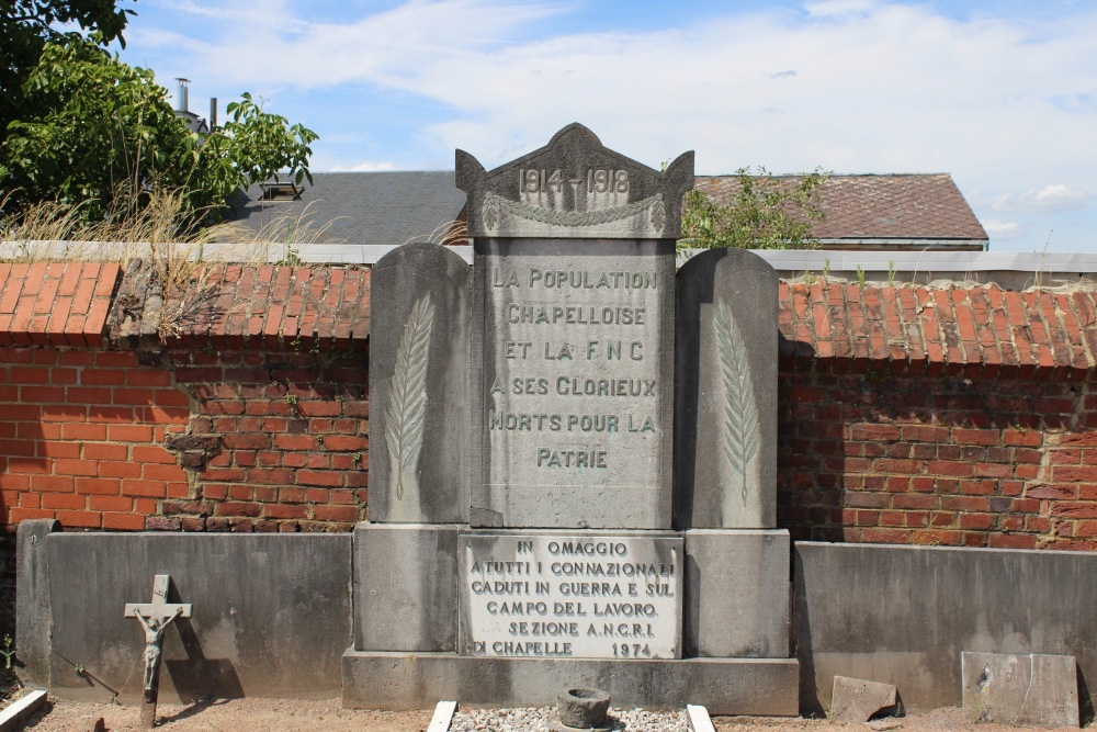 Oorlogsmonument Chapelle-lez-Herlaimont Begraafplaats #3