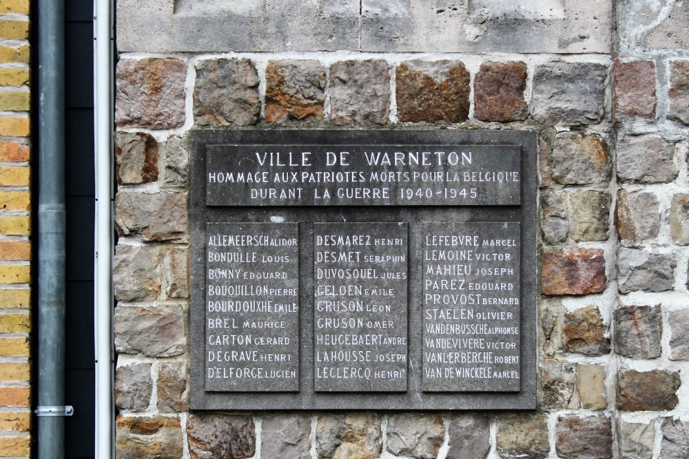 Commemorative Plate Second World War Warneton