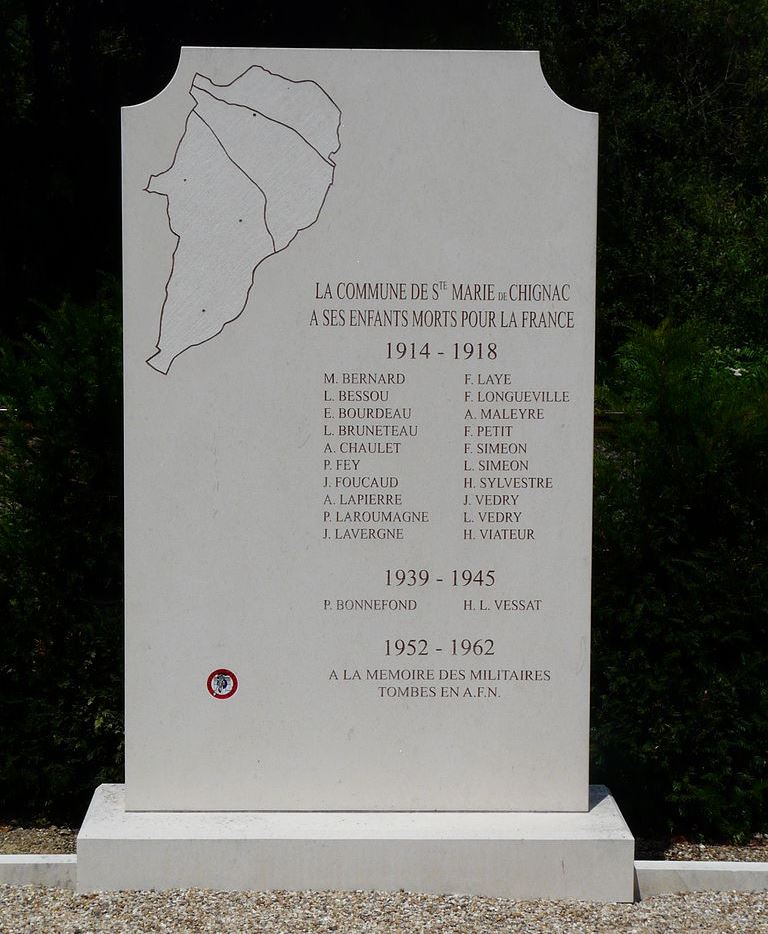 Oorlogsmonument Sainte-Marie-de-Chignac #1