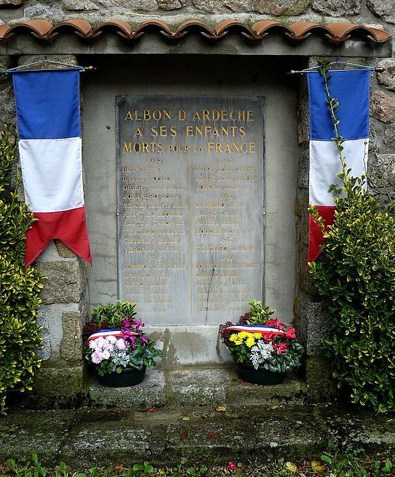 Monument Eerste Wereldoorlog Albon-d'Ardche