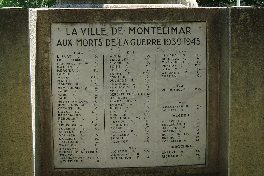 Monument Oorlogsslachtoffers Montélimar #3