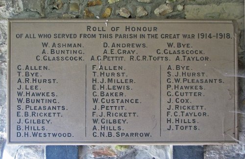 Roll of Honour St. Mary Church