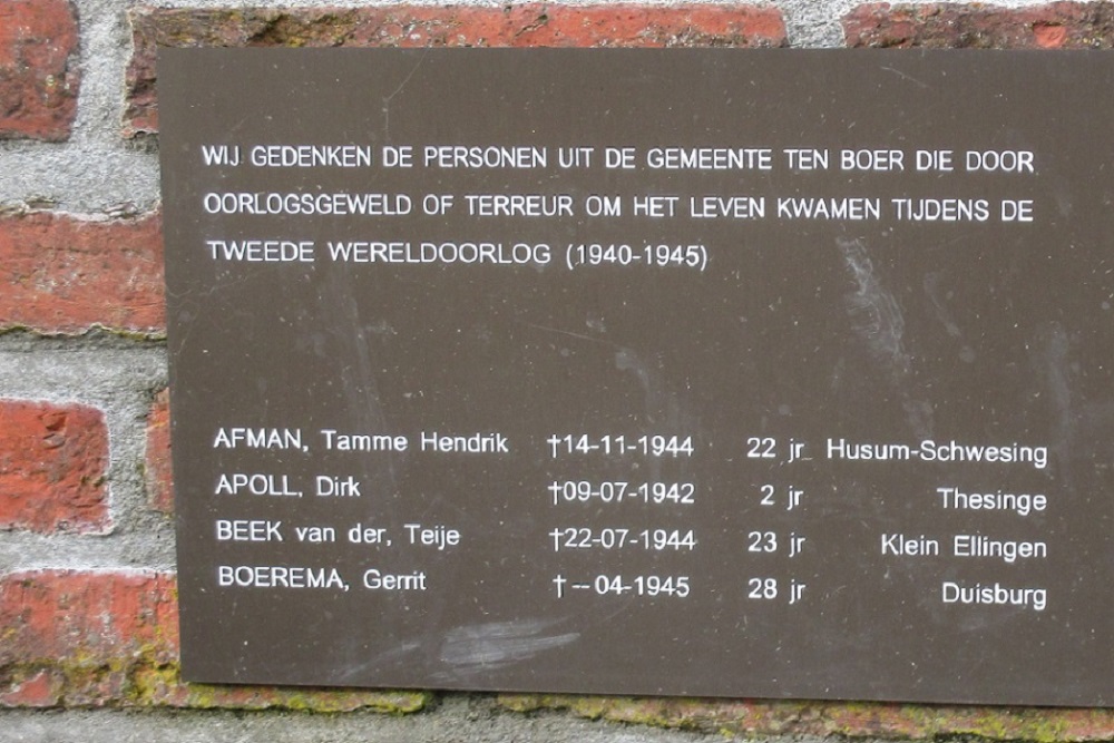 Oorlogsmonument Ten Boer #3