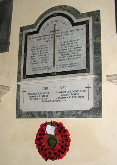 War Memorial St Mary Magdalen Church Mulbarton