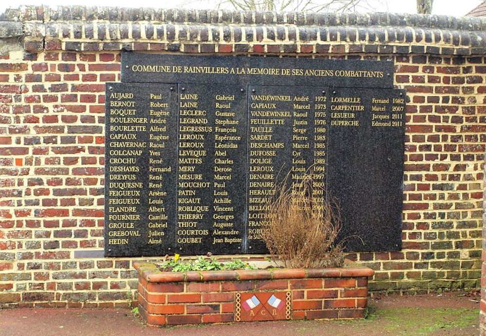 Monument Veteranen Eerste Wereldoorlog Rainvillers