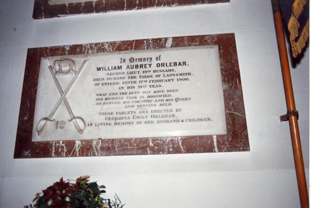 Monument 2nd Lieut. William Aubrey Orlebar #1
