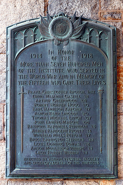 Monument Eerste Wereldoorlog Worcester Polytechnic Institute (WPI) #1