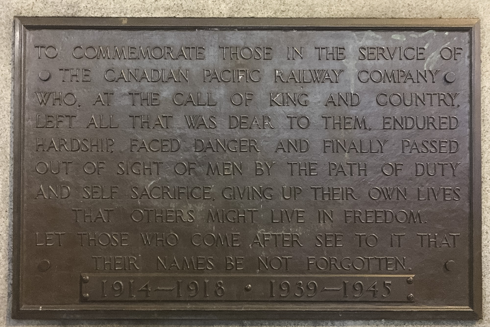 Oorlogsmonument Canadian Pacific Railway #1